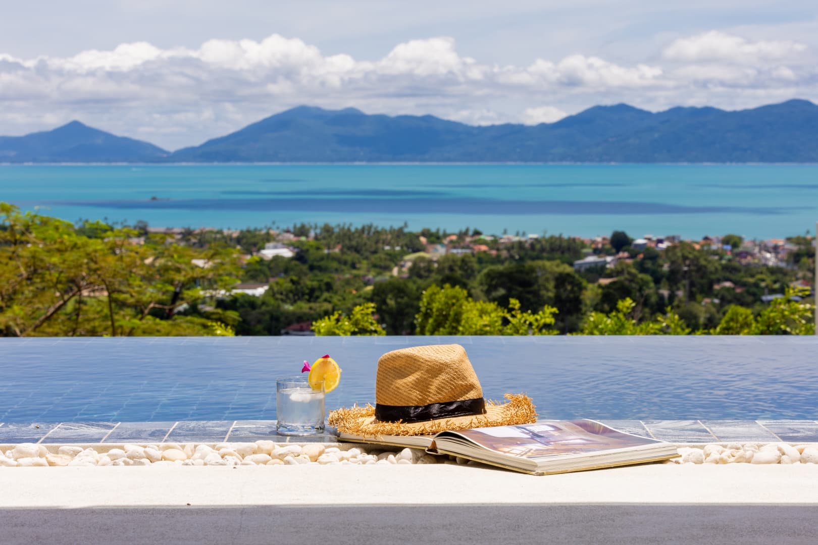 Infinity pool and sea view from a Koh Samui hillside villa